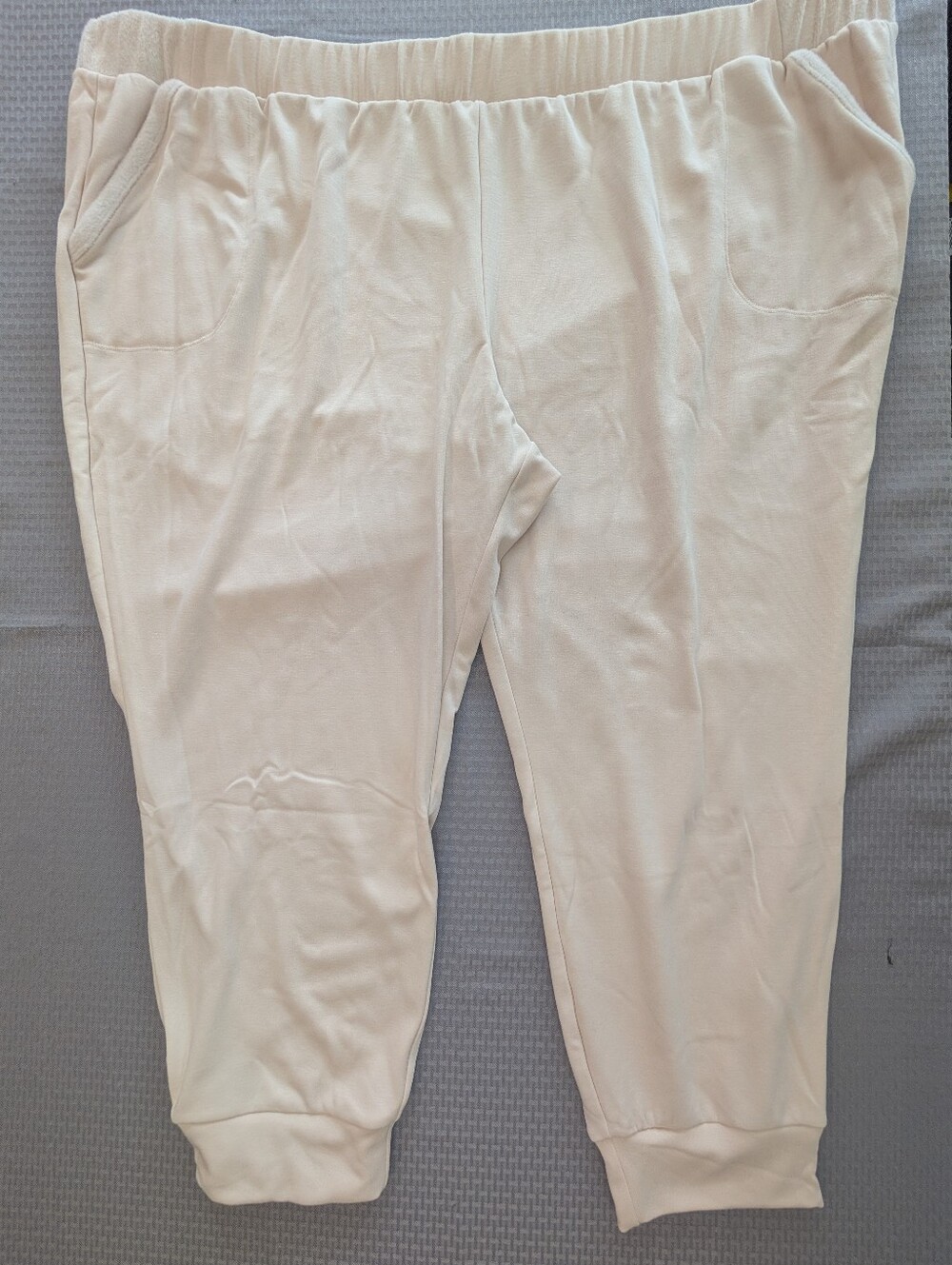 AnyBody Women's Soft Knit Lined Lounge Pants/Jogger Cream Colored Plus Sz 5X New